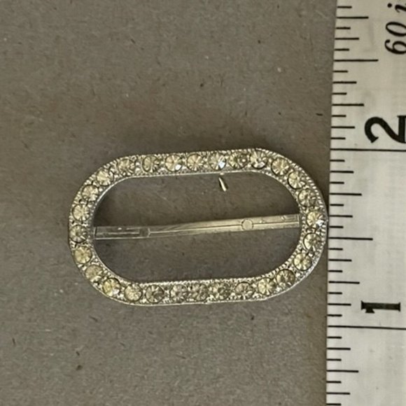 1920's Belt Buckle or Scarf Clip Gorgeous Rhinestones I can't read the marks - Picture 6 of 12